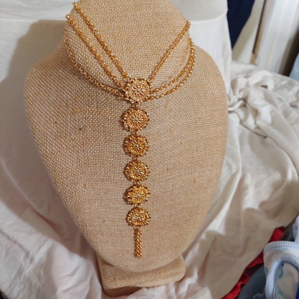 NIB 2pc Anklet Goldtone Coin Pair